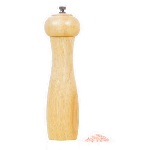Wellong Wooden Pepper Grinder, 8 Inches Salt Grinder with Adjustable Coarseness Pepper Mill, Refillable Manual Salt Grinder, Oak Wood Salt and Pepper Grinder Mill for Kitchen - Natural
