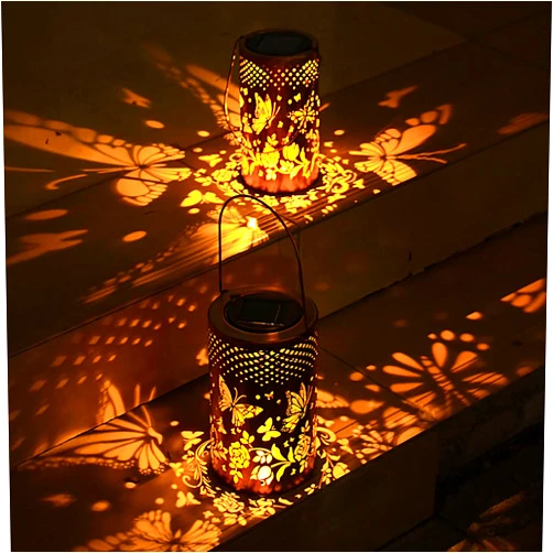 NENOWOND Butterfly Decor Solar Light Hanging Lantern, solar lights outdoor garden with Waterproof solar garden lights outdoor for Garden, Yard and Landscape Decoration - Ideal gifts for mom birthday, Grandma
