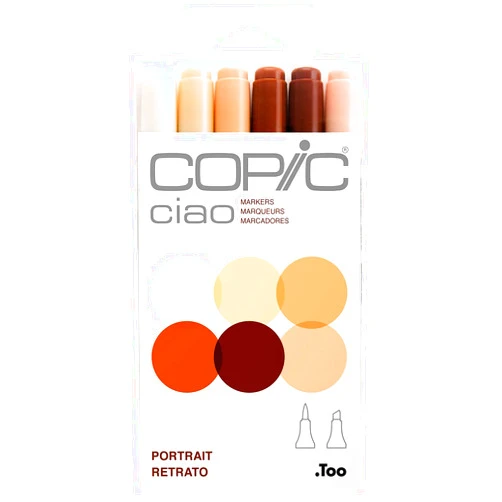 Copic Marker I6-Skin Ciao Markers, Skin, 6-Pack Skin Set of 6