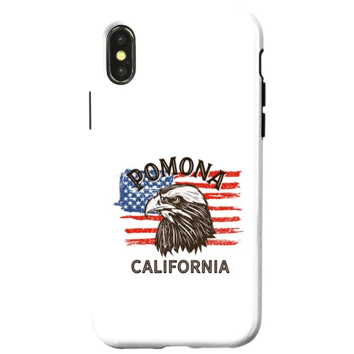 4th Of July Retro US America Pomona Gift iPhone X/XS Retro Eagle USA Flag California - Vintage Pomona Case