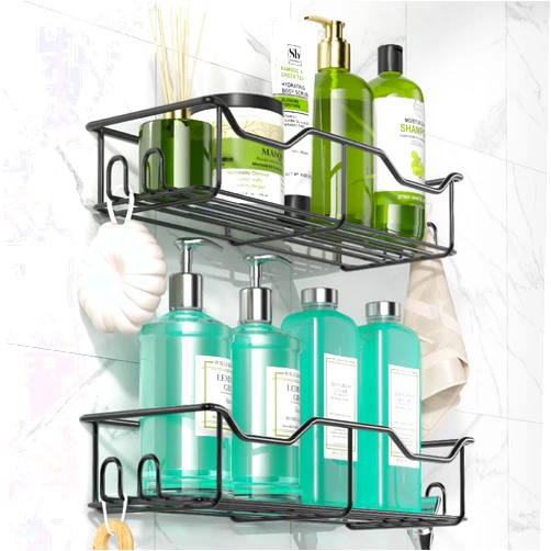 ASTOFLI Shower Caddy Shower Shelf 2 Pack, Adhesive Shower Shelves Shower Rack, Rustproof Large Bathroom Shower Organizer, Save Space Shower Storage Shower Shelf for Inside Shower