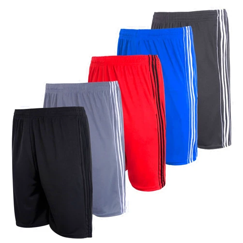 Real Essentials 5 Pack: Men's Mesh Athletic Basketball Shorts Quick Dry Activewear with Pockets