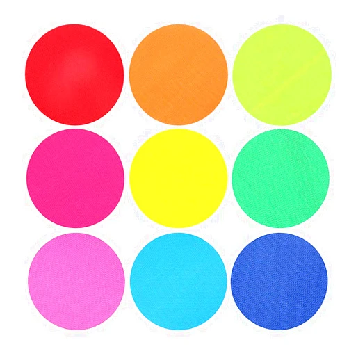 V VSANNSZ 63 Pieces Carpet Markers, VSANNSZ 4 inch Magic Carpet Circles Dot for Classroom Social Distancing Kid Games etc,9 Colors
