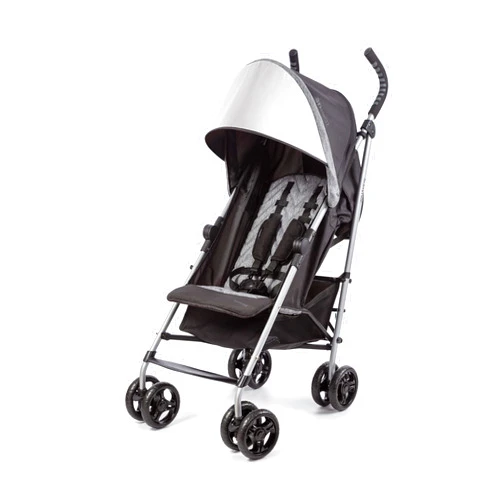 Summer Infant 3Dlite ST Convenience Stroller, Black & Gray - Lightweight Stroller with Steel Frame, Large Seat Area, Multi-Position Recline, Storage Basket - for Travel and More