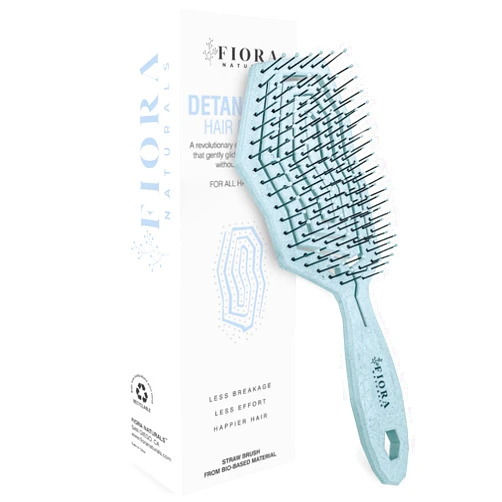 Fiora Naturals Hair Detangling Brush -100% Bio-Friendly Detangler hair brush w/Ultra-soft Bristles- Glide Through Tangles with Ease - For Curly, Fine, Women, Men, Kids, Toddlers, Wet and Dry Hair