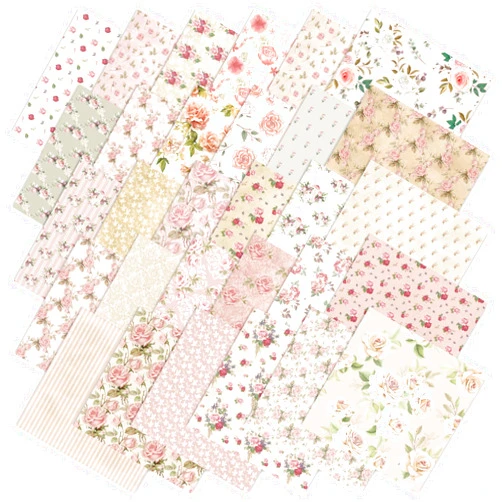 JarThenaAMCS 60Pcs Floral Cotton Fabric Bundles Pink Retro Floral Fat Quarter Spring Quilting Patchwork for DIY Handmade Sewing Crafting, 10 x 10 Inch