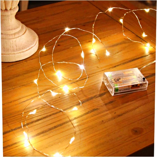 Mikasol Led String Lights, Mini Battery Powered Copper Wire Starry Fairy Lights, Battery Operated String Lights for Bedroom, Christmas, Parties, Wedding, Centerpiece, Decoration (10m/33ft Warm White)