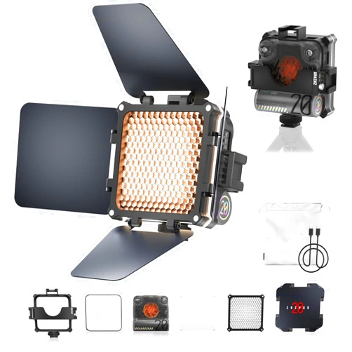 ZHIYUN FIVERAY M20 Combo Bi-Color Video Light [Official], 20W Portable Camera Photography Light, CRI 95+, 2700K-6500K,TLCI 97+, 4500mAh with 10 Light Effects, Support Magnetic Attraction and USB-C PD