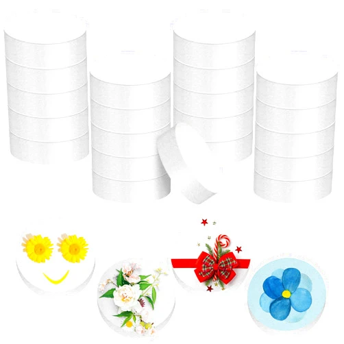 Henoyso 24 Pcs Foam Circles Polystyrene Foam Discs Round Foam for DIY Projects Friendship Bracelets Blank Ball Pit Balls Arts Sculpture Modeling Craft Floral Christmas Supplies (3 x 3 x 1 Inch)