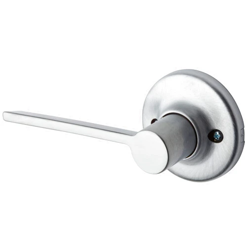 Kwikset Ladera Dummy Door Handle, Single Sided Lever for Closets, French Double Doors, and Pantry, Satin Nickel Non-Turning Right Handed Interior Push/Pull Lever, with Microban Protection