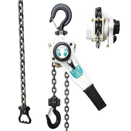 TOYO Lever Chain Hoist 1750Lbs 10ft,Chain Come Along 0.8T 10Ft Ratchet Chain Puller Hoist Alloy Steel G80 Chain 2 Heavy Duty Hooks for Building Warehouse Automotive Garages Machinery (1750LB 10FT)