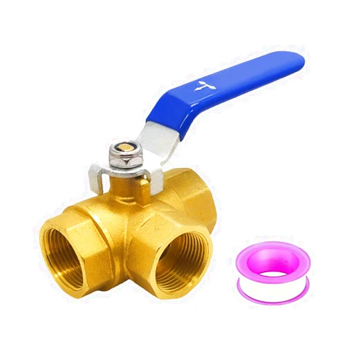 BesNPT 3 Way (T-Port) Brass Forged Ball Valve 1/2