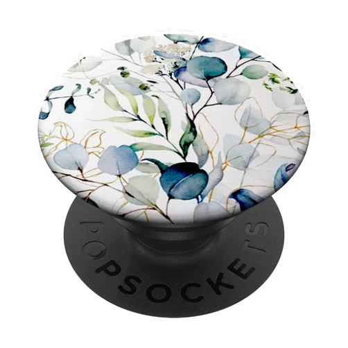 Ti Eucalyptus Watercolor Floral Blossoms Co. Eucalyptus green blossom flower floral branches leaves PopSockets Standard PopGrip