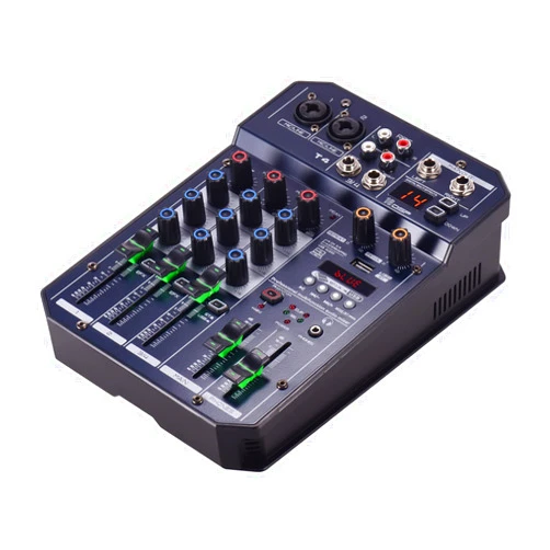 MOWEO T4 Portable 4-Channel Sound Ca Ming Console Mer Built-in 16 48V Phan Power Ports BT Connection Player Recorg Function 5V Power ply for DJ Network Live Broadcast Karaoke