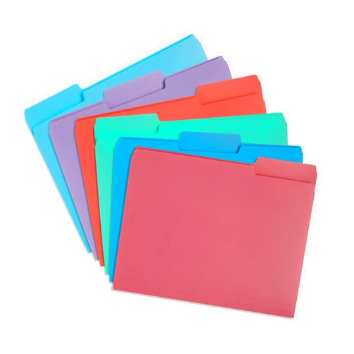 Blue Summit Supplies 30 Gem Tone Plastic File Folders, 1/3 Cut Tab, Letter Size, Assorted Colors, Great for Organizing and Easy File Storage, 30 Pack