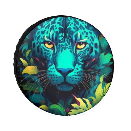 Joint Gou Leopard Spare Tire Cover Cheetah Wheel Protectors Animal Print Waterproof Dust-Proof Tire Cover Fit for Trailer Rv SUV Truck Travel Camper, 17inch, style-3