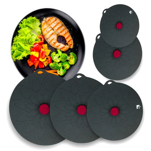 HOGOWARE Set of 5 Premium Silicone Lids for Bowls and Food Covers - 6, 8, 10, 12, 13.5