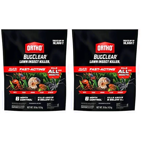Ortho BugClear Lawn Insect Killer1: Treats up to 16,500 sq. ft., Protect Your Yard & Garden Against Ants, Spiders, Ticks, Armyworms, Fleas & Grubs, 10 lbs. (Pack of 2)