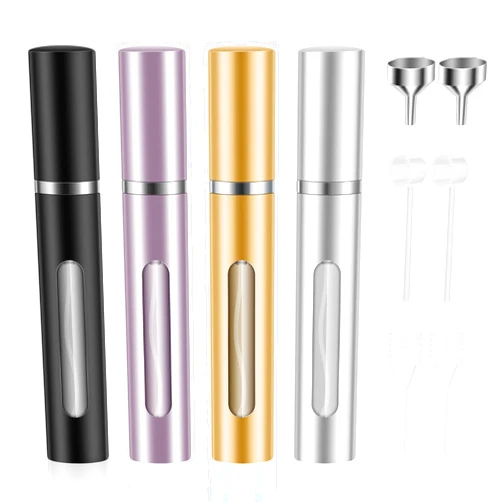 Saiveina 5ml Mini Perfume Atomizer Bottles, Refillable Perfume Spray Bottle, Empty Cologne Sprayer for Travel and Outgoing(4 Pack)