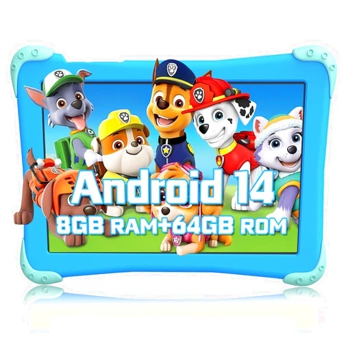 Fivahiva Kids Tablet, 10 inch Android 14 Tablet for Kids 2-14 Ages, Octa-core, 8+64GB(512GB Expand), 6000mAh, Parental Controls, Ad-Free Content, Google Kids Space, GMS, Wi-Fi, YouTube Kids, and Case