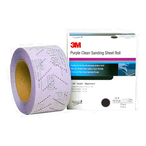 3M 30706 Hookit 334U Purple 70 mm x 12 m P280 Grit Clean Sanding Sheet Roll
