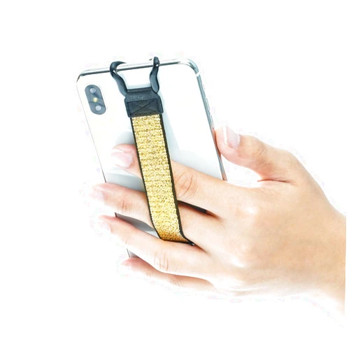 TFY Hand-Strap Holder Compatible with iPhone, Samsung & Huawei - iPhone 15 Pro Max / 14 Plus / 13 Pro / 12/11 / Xs Max/Xs/XR/X / 8 Plus/SE/Note 20 / Galaxy S23 and other smartphones -Golden
