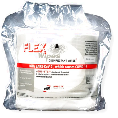 Flex Wipes 10802 Disinfecting Wipes, 4 Rolls Per Case; 8