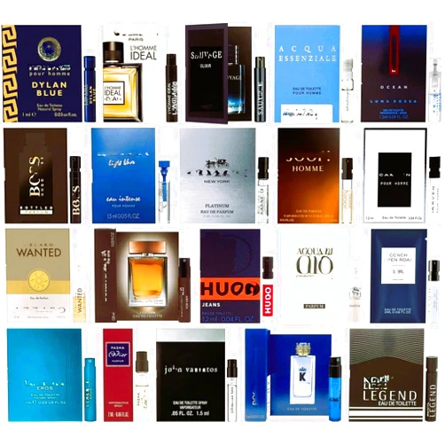 GHBB Men’s Cologne Sample Discovery Set – Top Designer High-End Luxury Fragrance Mini Vial Sampler | Random Assortment Travel Gift Pack for Husband, Dad, Boyfriend – Holiday & Party Gift (6 Pieces)