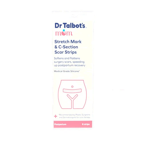 Dr. Talbot's Dr. Talbot’s Mom’s Stretchmark & C-Section Scar Strips: - Medical Grade Silicone for Softening and Flattening Surgery Scars, Waterproof & Reusable, Up to 10 Days Use
