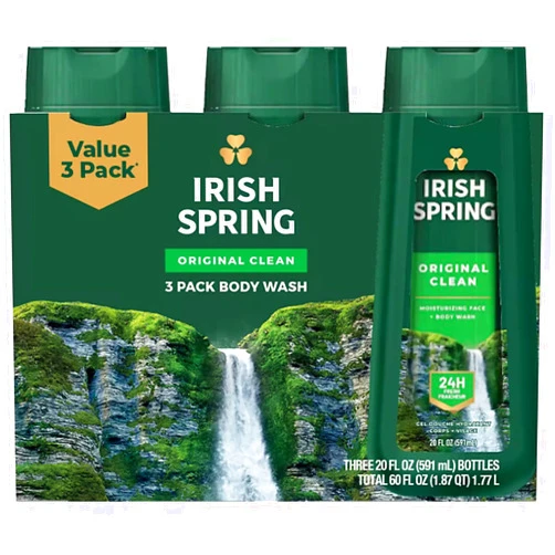 Irish Spring Original Clean Moisturizing Face & Body Wash (Pack of 3)
