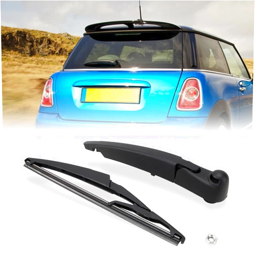 Shopauto Rear Windshield Wiper Arm Blade Assembly Kit Compatible with 2007-2013 Mini Cooper R56 Hatch 3-Door, 2009-2015 Mini Cooper John Cooper Works, Rear Window Wiper Replacement 61622754287