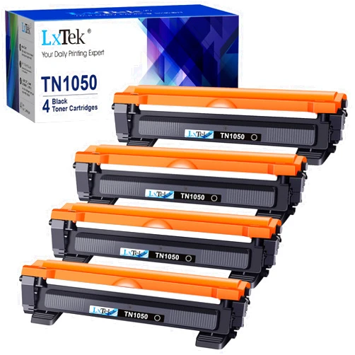 LxTek Compatible Toner Cartridge Replacement for Brother TN1050 TN-1050 TN 1050 Compatible with HL-1110 1210W 1212W 1112 Compatible with DCP-1510 1610W 1612W 1512 1910W 1810 (Black,4-Pack)
