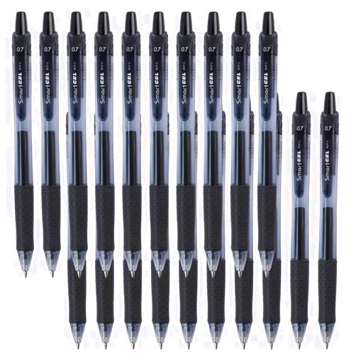 Smart Color Art 45 Pack Black Gel Pens, Retractable Medium Point Gel Ink Pens Smooth Writing for School Office Home, Comfort Grip (22 Black Pens + 23 Refills)