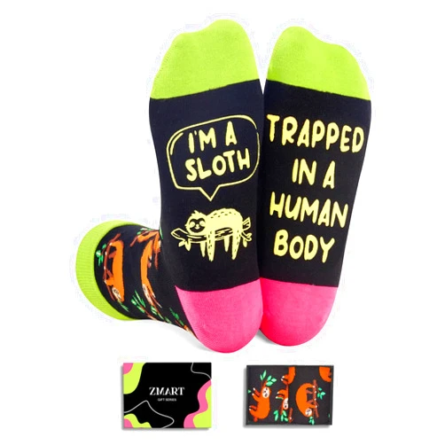 Zmart Funny Socks for Men Women - Squirrel Shark Gifts, Panda Sloth Socks for Teen Boys Girls