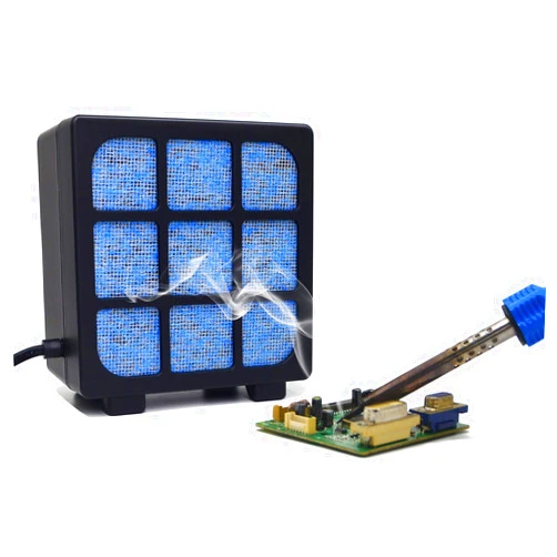 MUIN Solder Fume Extractor - 3 Stage Filtration Solder Smoke Absorber for Soldering and Wood Burning,Portable Soldering Fume Extractor Fan for Soldering Station (Black)