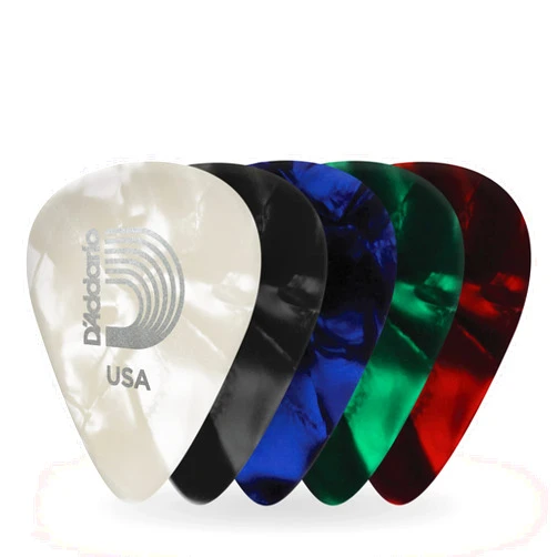 D'Addario Celluloid Guitar Picks - Guitar Accessories - Guitar Picks for Acoustic Guitar, Electric Guitar, Bass Guitar - Natural Feel, Warm Tone - Assorted, Heavy 1mm, 25-pack