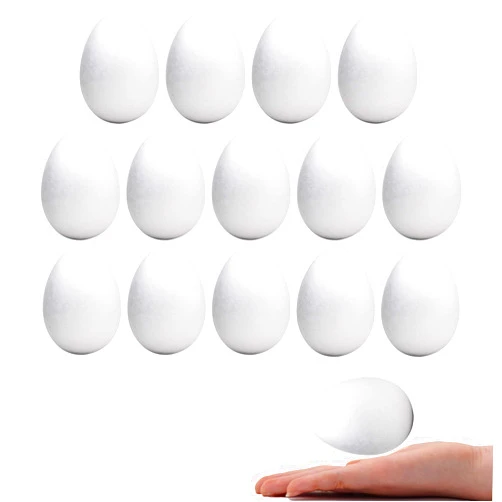 Crafare 3.15 Inch White Craft Foam Eggs Smooth15 Pack for Spring Easter Christmas Holiday Crafts Making Handmade DIY Painting School Projects