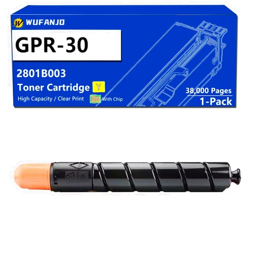 WUFANJO GPR-30 Toner Cartridge for 2789B003 2793B003 2797B003 2801B003 Compatible for Canon ImageRUNNER Advance C5045 C5051 C5250 C5255 Printers, High Yield 44,000 Pages, with Chip Yellow-1 Pack
