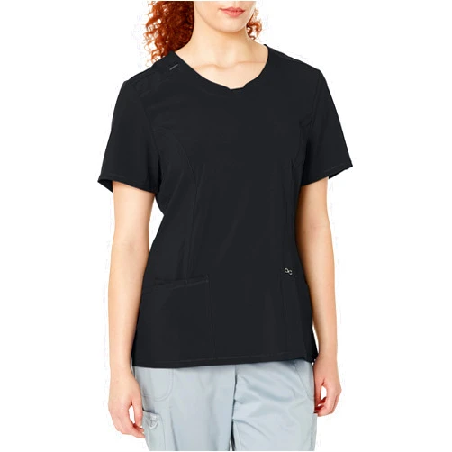 Infinity Cherokee Round Neck Nurse Scrub Tops for Women with 3 Pockets 360 Stretch & Wrinkle-Resistant 2624A