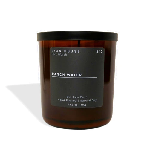 Ryan House Candles Thoughtfully Designed Ethically Elevated Luxurious 14.5 Ounce Hand Poured Natural Soy Scented Votive Jar Candle for Home or Office, Ranch Water, 85004484801