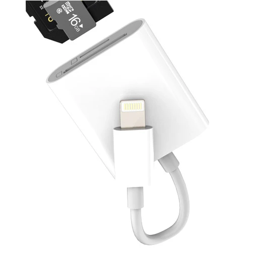 Kefiany Lightning SD Micro SD Card Reader(2 Pack) for iPhone 14 13 Pro Max Adapter TF Memory Dual Slot MFI Certified Converter for iPad Adaptor Photo Transfer Accessories Digital Camera Drive Dongle