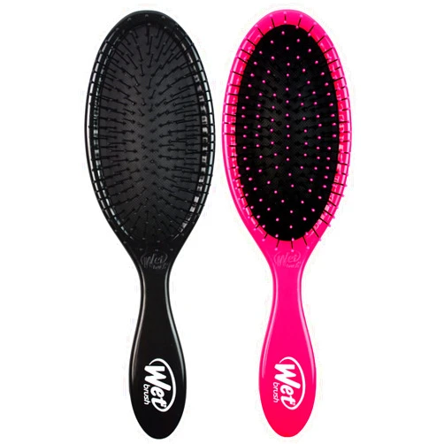 Wet Brush Original Detangler Hair Brush - Pink and Black (Pack of 2) - Exclusive Ultra-soft IntelliFlex Bristles - Glide Through Tangles With Ease For All Hair Types - For Women, Men, Wet And Dry Hair