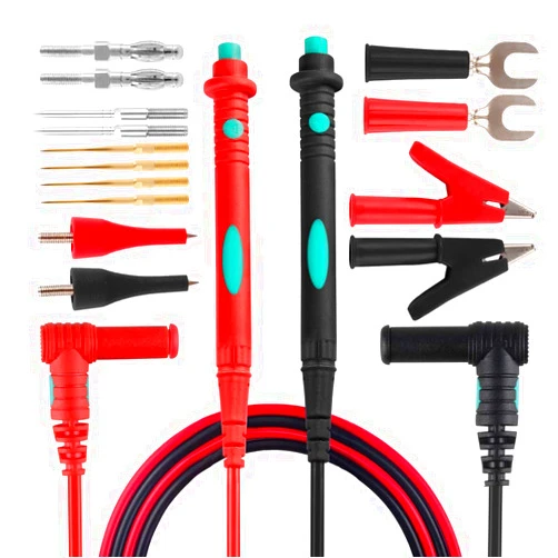 Micsoa Multimeter Test Leads Kit, Digital Multimeter Leads with Alligator Clips Replaceable Multimeter Probes Tips Set of 16