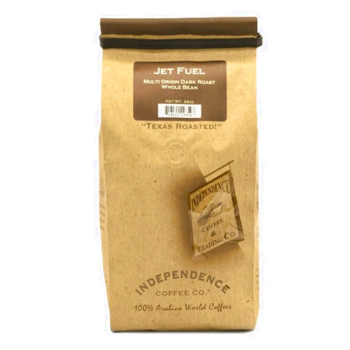 Independence Coffee Co. Jet Fuel Intense and Heavy Body, Dark Roast Whole Bean Coffee, 24 Ounce Bag (Packaging May Vary)