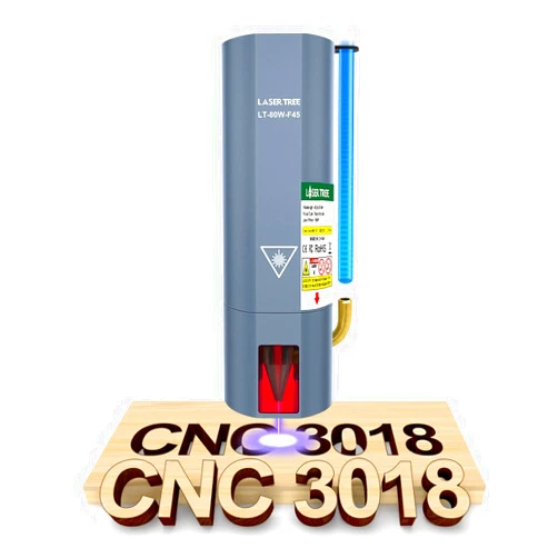 LASER TREE Laser Module, 10W(10000mW) Optical Power Output Laser Engraving Module with Air Assist, Built-in FAC, Double Ultra-Fine Compressed Spot Laser Head for 3018/3018 Pro CNC Machine Class 4, 12V