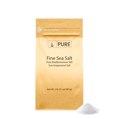 Pure Original Ingredients Fine Sea Salt (2 lb) Mediterranean Sea Salt, Essential Seasoning, Sun-Evaporated