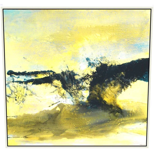UpperPin Museum Quality Warm Silver Frame, Flying by Zao WOU-Ki, Giclee Print Framed Painting on Canvas for Wall Decoration, Size 18