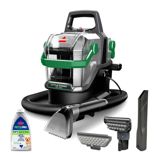 BISSELL® Little Green® Pet Pro Portable Carpet Cleaner Portable Carpet and Upholstery Deep Cleaner, Car/Auto Detailer, with Self-Cleaning Tough Stain Tool, Pet Hair Removal Tool, Crevice Tool (3909)