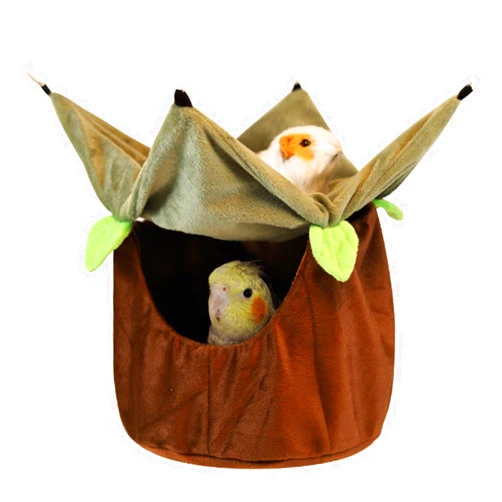 FidosFav Bird Nest Bed Hanging Hammock Bird Snuggle Hut-Pet Double Layer Bird Swing Hammock Nest Bird for Parrots Budgies Parakeet Cockatiels Lovebird