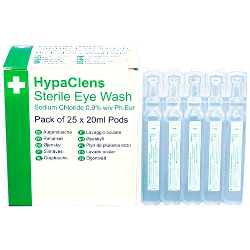 Safety First Aid Hypaclens Emergency Sterile Eyewash Pods - 20ml (Pack of 25)